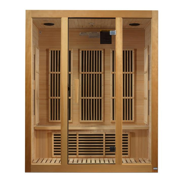 Golden Designs Maxxus "Bellevue" 3 person Low EMF FAR Infrared Carbon Canadian Hemlock Sauna   MX-J306-01