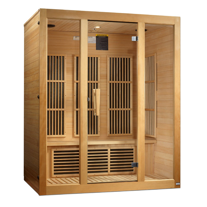 Golden Designs Maxxus "Bellevue" 3 person Low EMF FAR Infrared Carbon Canadian Hemlock Sauna   MX-J306-01