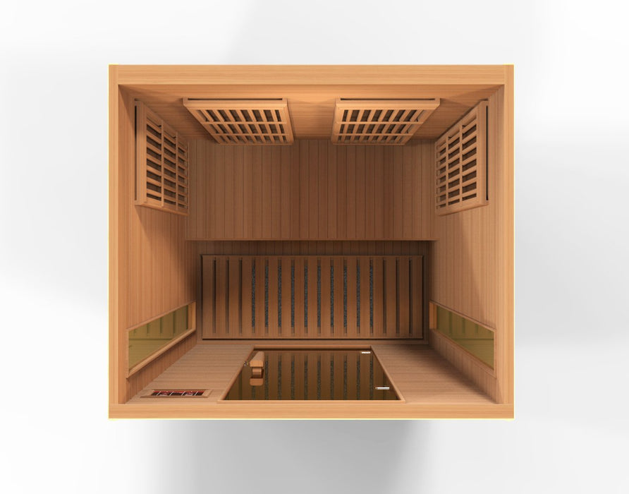 Golden Designs Maxxus "Cholet Edition" 2 Person Near Zero EMF FAR Infrared Sauna - Canadian Red Cedar - PrimeFair