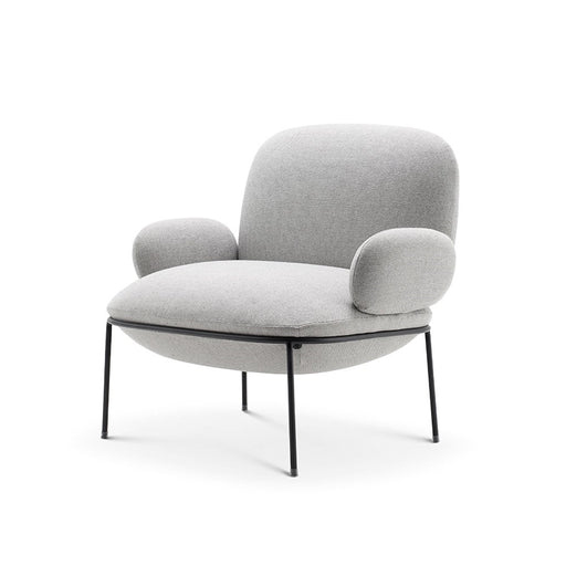 Gray Cotton&Linen Accent Chair Metal Modern Upholstered Arm Chair