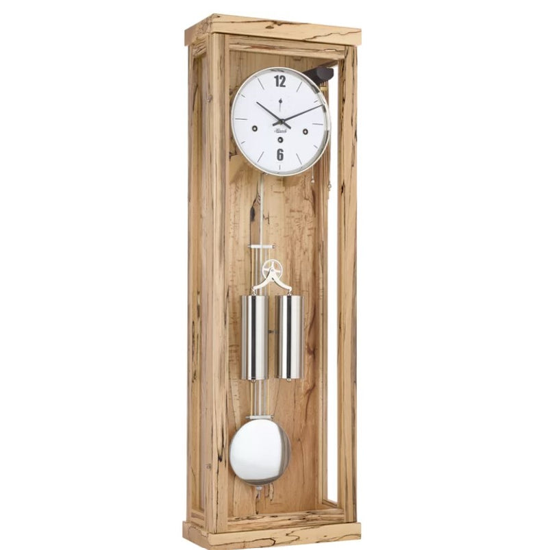 HermleClock Abbot 8-Day Cable Driven Regulator Wall Clock Westminster Chimes - Iced Beach Finish 70993T30351