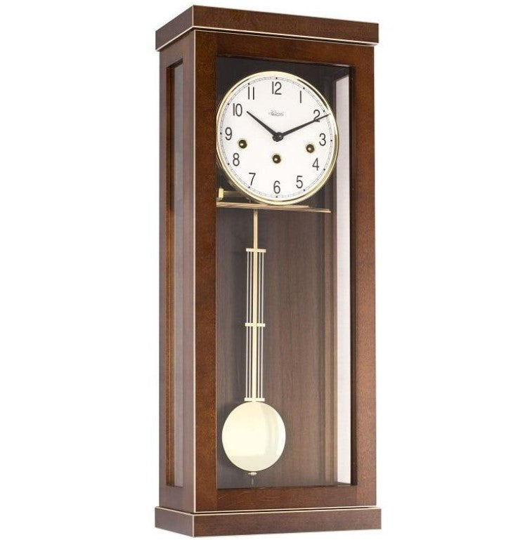 HermleClock Carrington 22" Regulator Wall Clock Walnut - 8 day Westminster Chimes 70989030341
