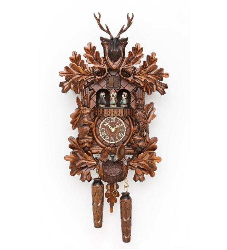 HermleClock Schwarzwald 18" Hand Carved Wildlife Cuckoo Clock 61000