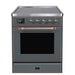 ILVE - Majestic II Series - 30 Inch Electric Freestanding Single Oven Range (UMI30NE3) - Blue Grey Bronze