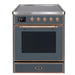 ILVE - Majestic II Series - 30 Inch Electric Freestanding Single Oven Range (UMI30NE3) - Blue Grey Copper