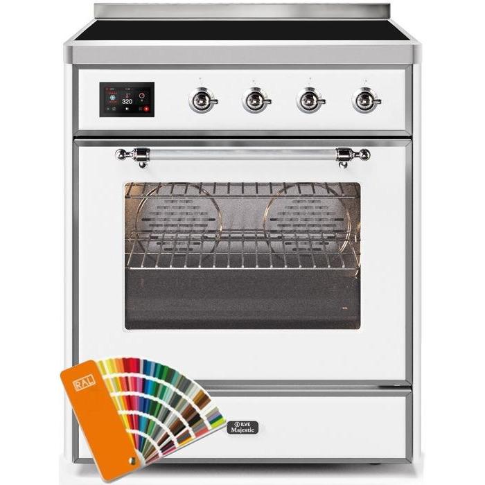 ILVE - Majestic II Series - 30 Inch Electric Freestanding Single Oven Range (UMI30NE3) - Custom RAL Color with Chrome Trim