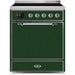 ILVE - Majestic II Series - 30 Inch Electric Freestanding Range (UMI30QNE3) - Emerald Green with Chrome Trim