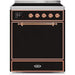 ILVE - Majestic II Series - 30 Inch Electric Freestanding Range (UMI30QNE3) - Glossy Black with CopperTrim