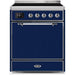 ILVE - Majestic II Series - 30 Inch Electric Freestanding Range (UMI30QNE3) - Midnight Blue with Chrome Trim