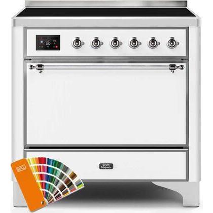 ILVE - Majestic II Series - 36 Inch Electric Freestanding Range (UMI09QNS3) - Custom RAL Color with Chrome Trim