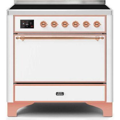 ILVE - Majestic II Series - 36 Inch Electric Freestanding Range (UMI09QNS3) - White with Copper Trim