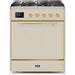 ILVE - Majestic II Series - 30 Inch Dual Fuel Freestanding Range Gas/Propane (UM30DQNE3) - Antique White with Brass Trim