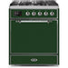 ILVE - Majestic II Series - 30 Inch Dual Fuel Freestanding Range Gas/Propane (UM30DQNE3) - Emerald Green with Chrome Trim