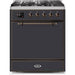 ILVE - Majestic II Series - 30 Inch Dual Fuel Freestanding Range Gas/Propane (UM30DQNE3) - Matte Graphite with Bronze Trim