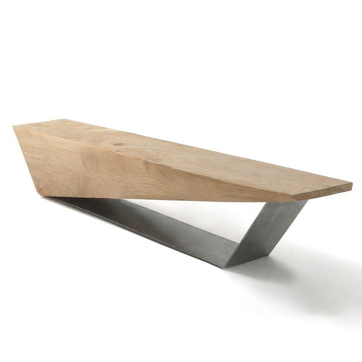 Industrial Wooden Bench 3-Person Seat Bench for Entryway with Metal Base