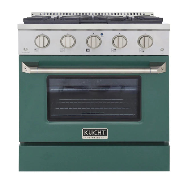 Kucht 30-in Deep Recessed 4 Burners Convection Oven Freestanding Dual Fuel Range In Stainless Steel 