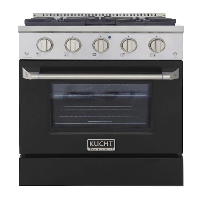 Kucht 30-in Deep Recessed 4 Burners Convection Oven Freestanding Dual Fuel Range In Stainless Steel 