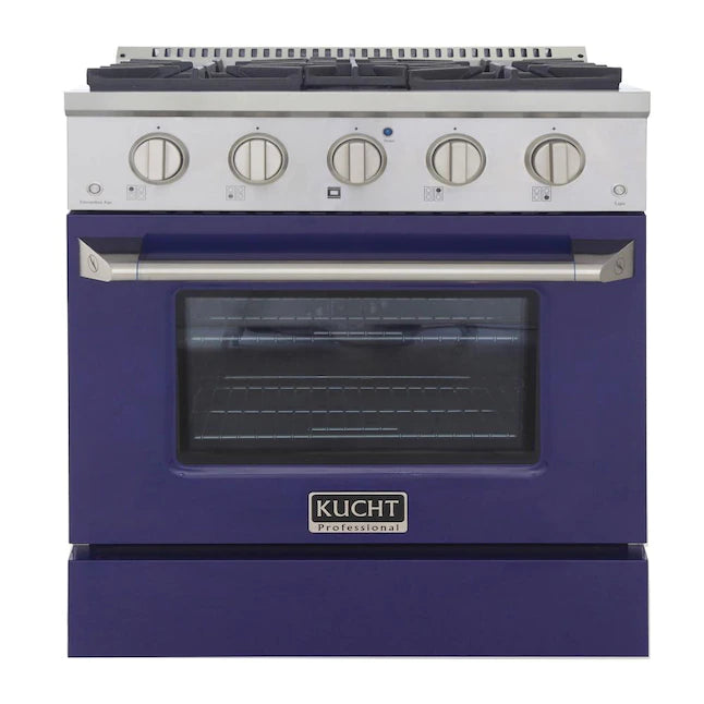Kucht 30-in Deep Recessed 4 Burners Convection Oven Freestanding Dual Fuel Range In Stainless Steel 