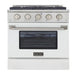 Kucht 30-in Deep Recessed 4 Burners Convection Oven Freestanding Dual Fuel Range In Stainless Steel 