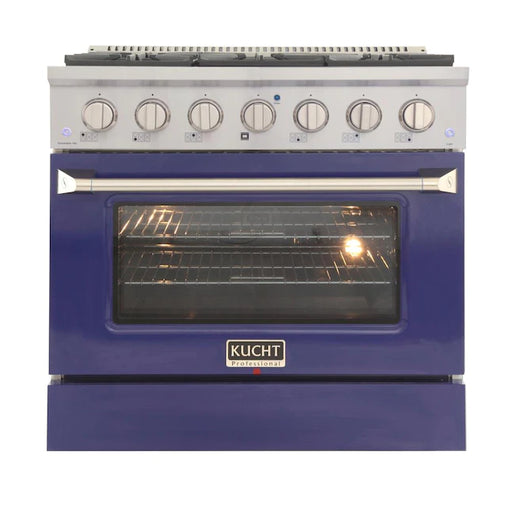 Kucht 36-in Deep Recessed 6 Burners Convection Oven Freestanding Dual Fuel Range