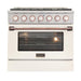 Kucht 36-in Deep Recessed 6 Burners Convection Oven Freestanding Dual Fuel Range 