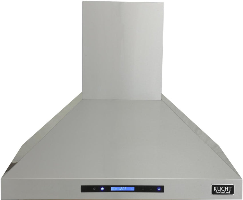 Kucht 36” Wall Mounted Range Hood with 900CFM Motor in Stainless Steel and Digital Display (KRH3610A)