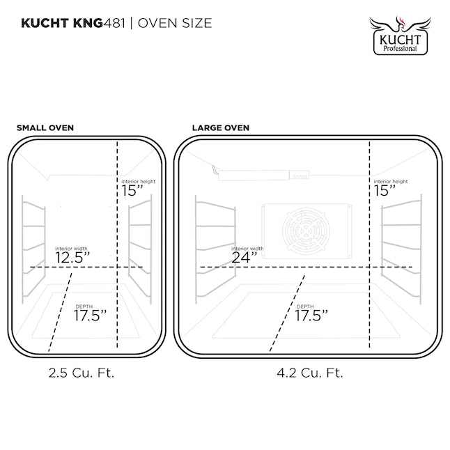 Kucht 46-in 8 Burners 4.2-cu ft / 2.5-cu ft Convection Oven Freestanding Double Oven Dual Fuel Range 