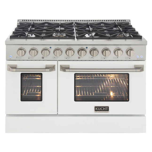 Kucht 48-in 8 Burners 4.2-cu ft / 2.5-cu ft Convection Oven Freestanding Double Oven Dual Fuel Range