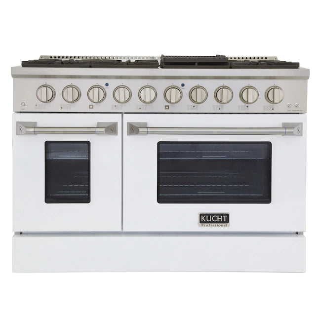 Kucht 48-in 8 Burners 4.2-cu ft / 2.5-cu ft Convection Oven Freestanding Double Oven Dual Fuel Range