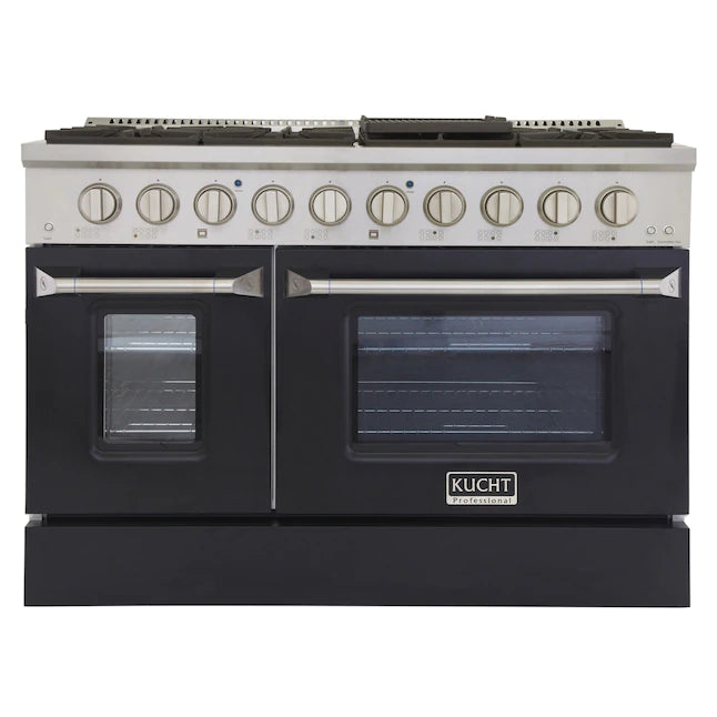 Kucht 48-in 8 Burners 4.2-cu ft / 2.5-cu ft Convection Oven Freestanding Double Oven Dual Fuel Range