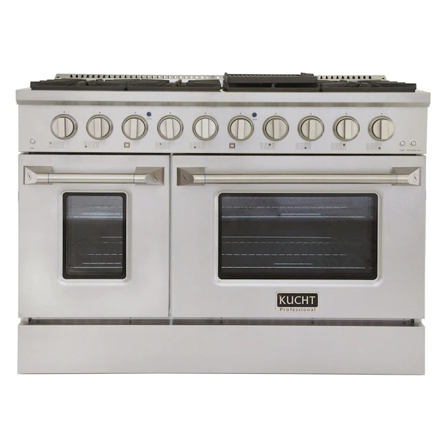 Kucht 48-in 8 Burners 4.2-cu ft / 2.5-cu ft Convection Oven Freestanding Double Oven Dual Fuel Range