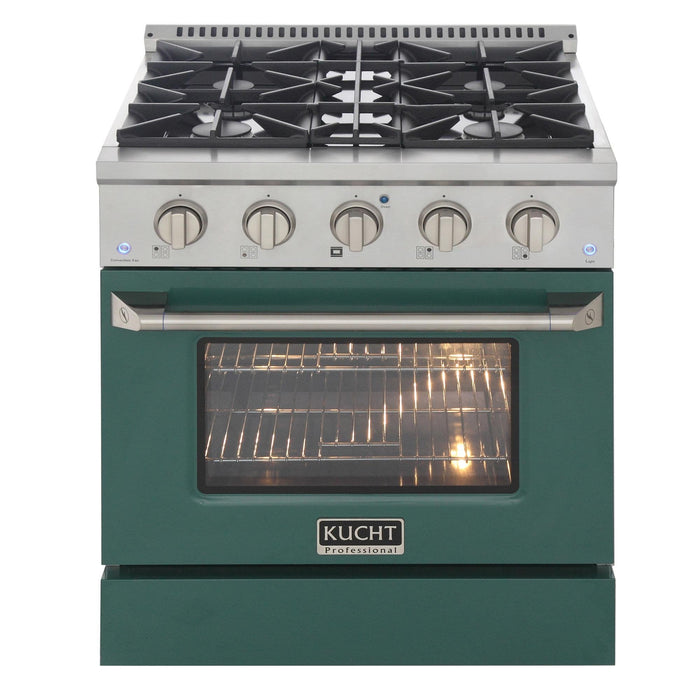 Kucht 30-Inch 4.2 Cu. Ft. Gas Range - Sealed Burners and Convection Oven in Green (KNG301-G)