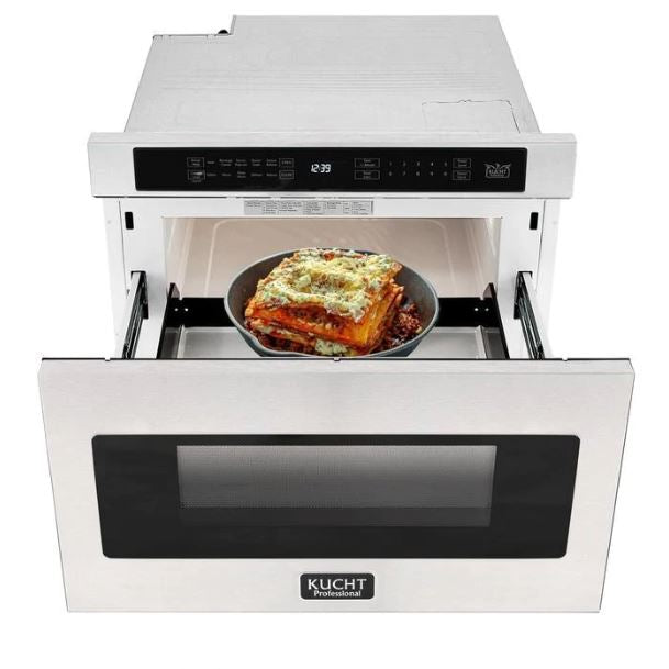 Kucht Professional 36 in. 5.2 cu ft. Natural Gas Range, Range Hood, Microwave Drawer & Dishwasher Package, AP-KNG361-S-8