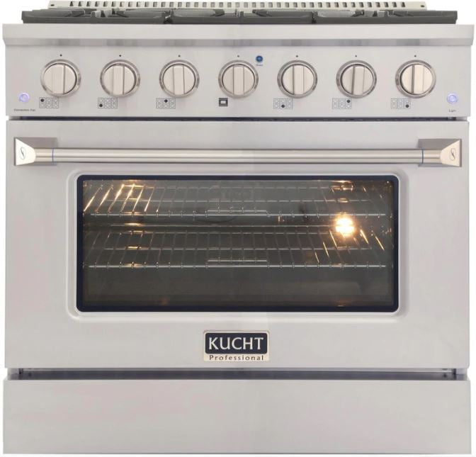 Kucht Professional 36 in. 5.2 cu ft. Natural Gas Range & Range Hood Package, AP-KNG361-S