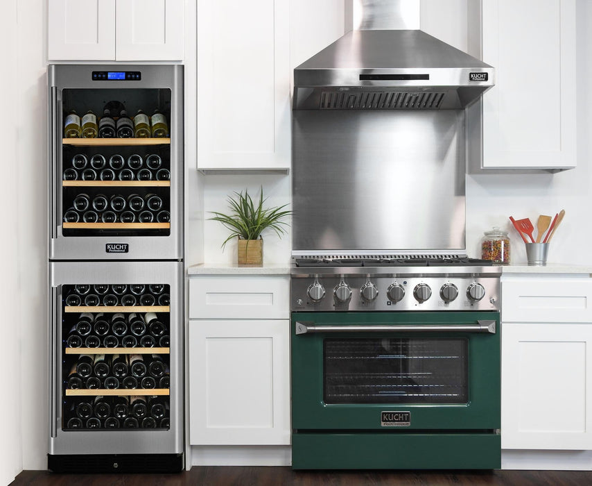 Kucht 36-Inch 5.2 Cu. Ft. Gas Range - Sealed Burners and Convection Oven in Green (KNG361-G)