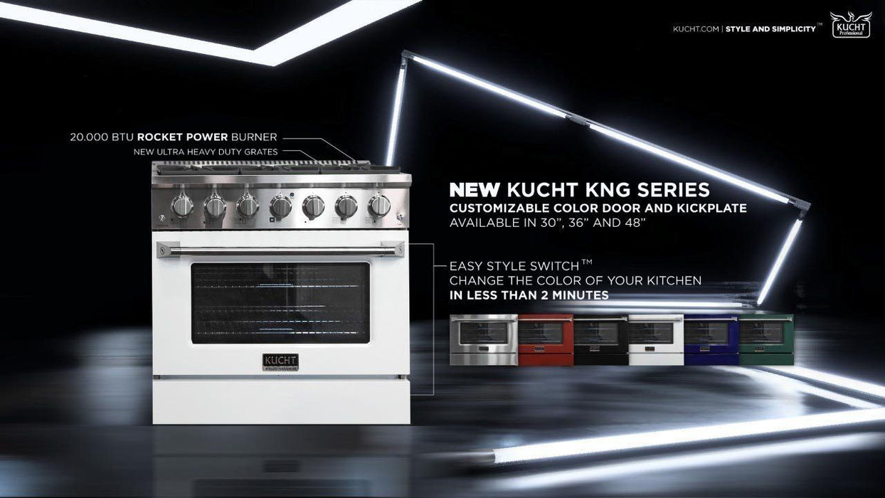 Kucht 36-Inch 5.2 Cu. Ft. Range - Sealed Burners and Convection Oven in Black (KNG361-K)