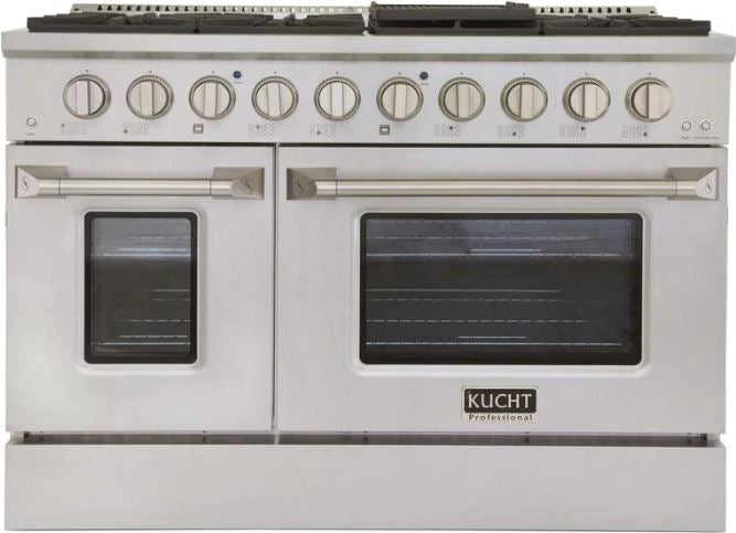 Kucht Professional 48 in. 6.7 cu ft. Natural Gas Range, Range Hood, Microwave Drawer, Dishwasher Package, AP-KNG481-S-4