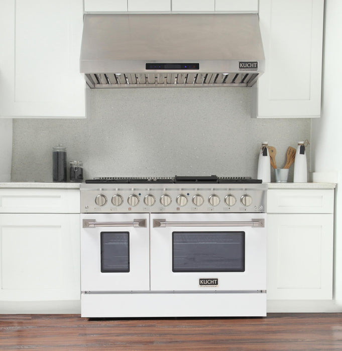 Kucht 48-Inch 6.7 Cu. Ft. Gas Range with Grill/Griddle in White (KNG481-W)