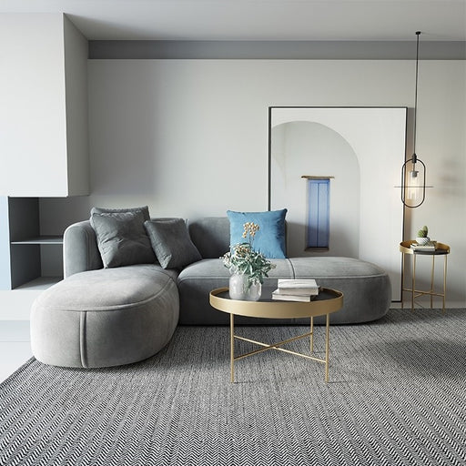 L-Shaped Sectional Corner Modern Modular Sectional Right Hand Facing Reversible Sectional with Pillows in Gray