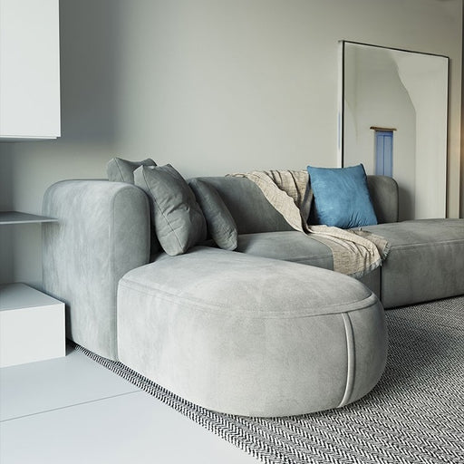 L-Shaped Sectional Corner Modern Modular Sectional Right Hand Facing Reversible Sectional with Pillows in Gray