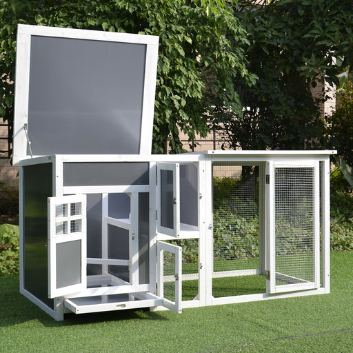 Large Wooden Tall Indoor Outdoor Chicken Coop House 63"