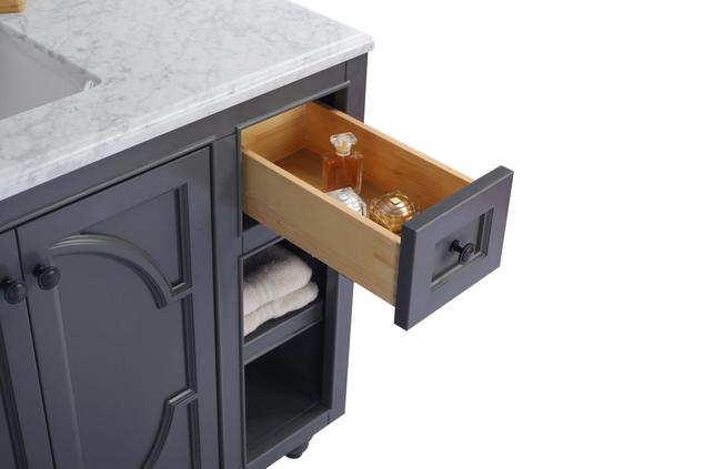 Laviva Odyssey 48" Maple Grey Bathroom Vanity with Black Wood Marble Countertop 313613-48G-BW