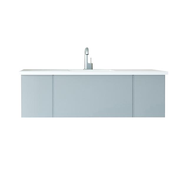 Laviva Vitri 54" Fossil Grey Bathroom Vanity with VIVA Stone Matte White Solid Surface Countertop 313VTR-54FG-MW