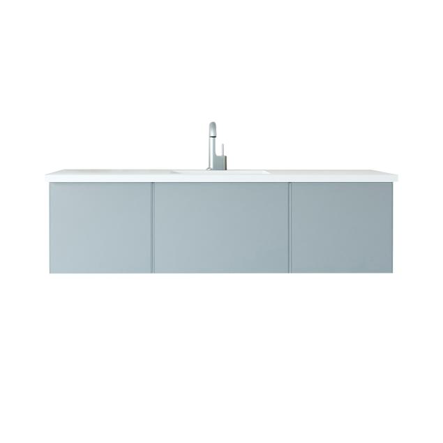 Laviva Vitri 60" Fossil Grey Single Sink Bathroom Vanity with VIVA Stone Matte White Solid Surface Countertop 313VTR-60CFG-MW