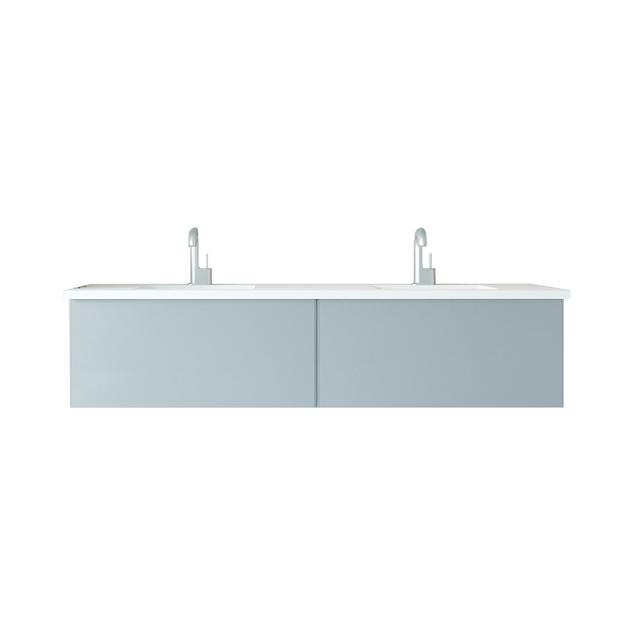 Laviva Vitri 72" Fossil Grey Double Sink Bathroom Vanity with VIVA Stone Matte White Solid Surface Countertop 313VTR-72DFG-MW