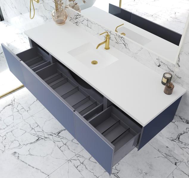 Laviva Vitri 72" Nautical Blue Single Sink Bathroom Vanity with VIVA Stone Matte White Solid Surface Countertop 313VTR-72CNB-MW