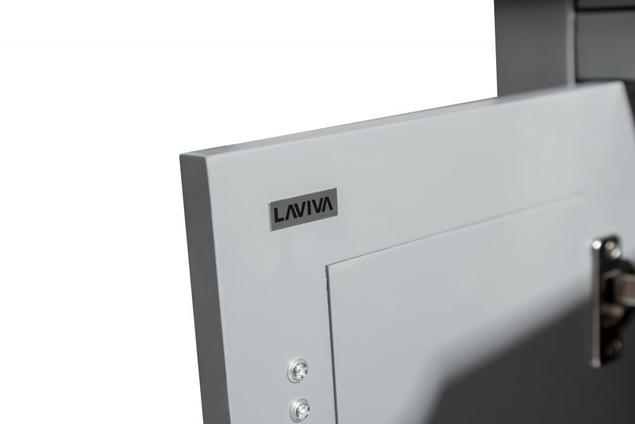 Laviva Wimbledon 60" Grey Double Sink Bathroom Vanity with Matte Black VIVA Stone Solid Surface Countertop 313YG319-60G-MB