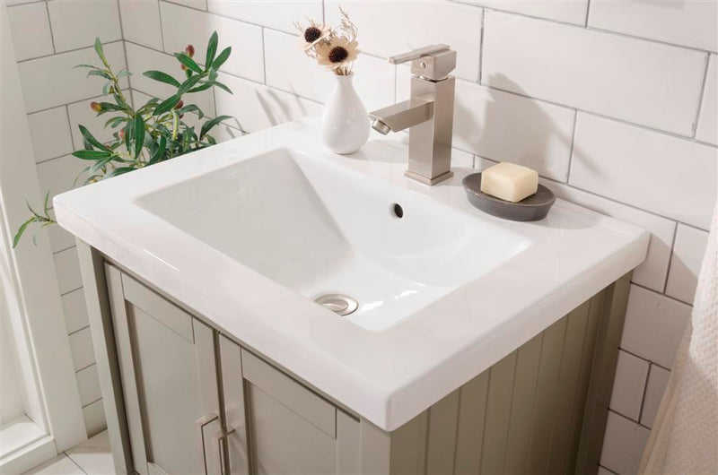 Legion Furniture 24" KD White Gray Sink Vanity WLF9024-RL