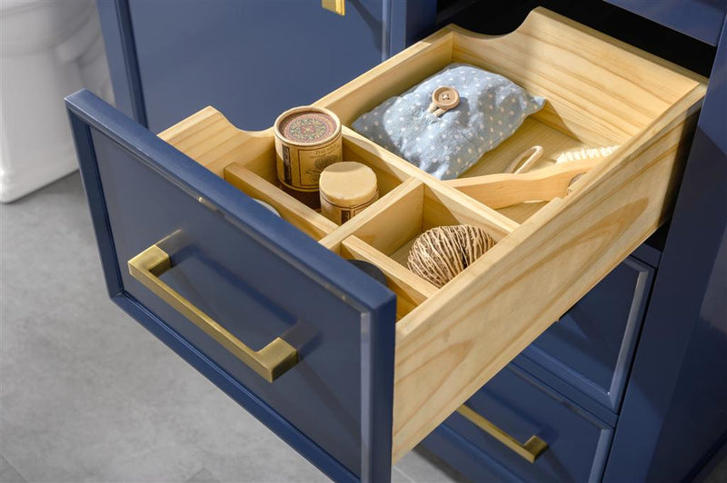 Legion Furniture 36" Blue Finish Sink Vanity Cabinet With Carrara White Top - WLF2136-B