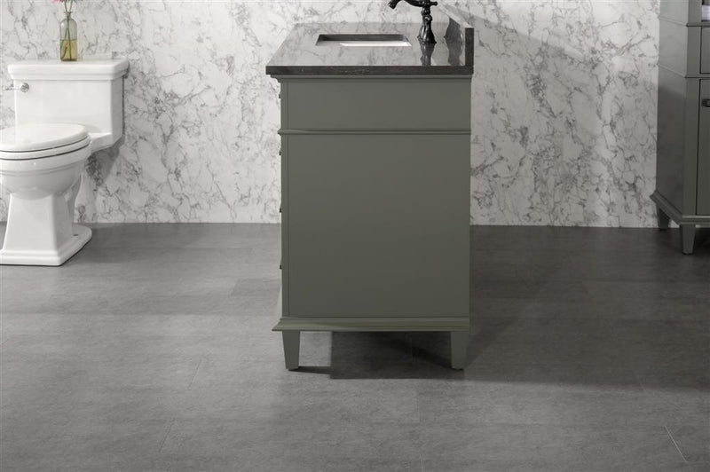 Legion Furniture 60" Pewter Green Finish Single Sink Vanity Cabinet With Blue Lime Stone Top - WLF2260S-PG